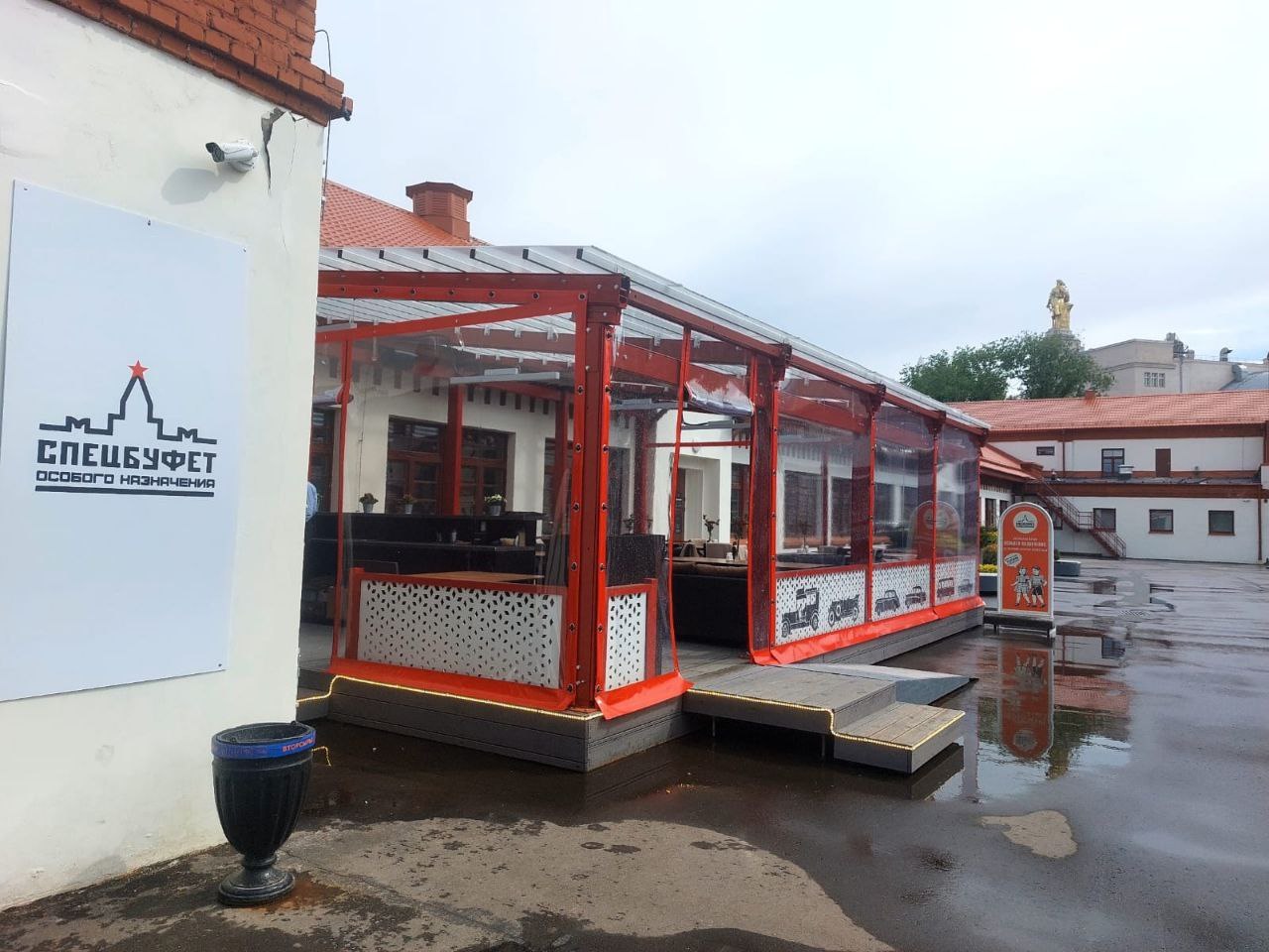 ПВХ шторы для летней террасы кафе в Липецке